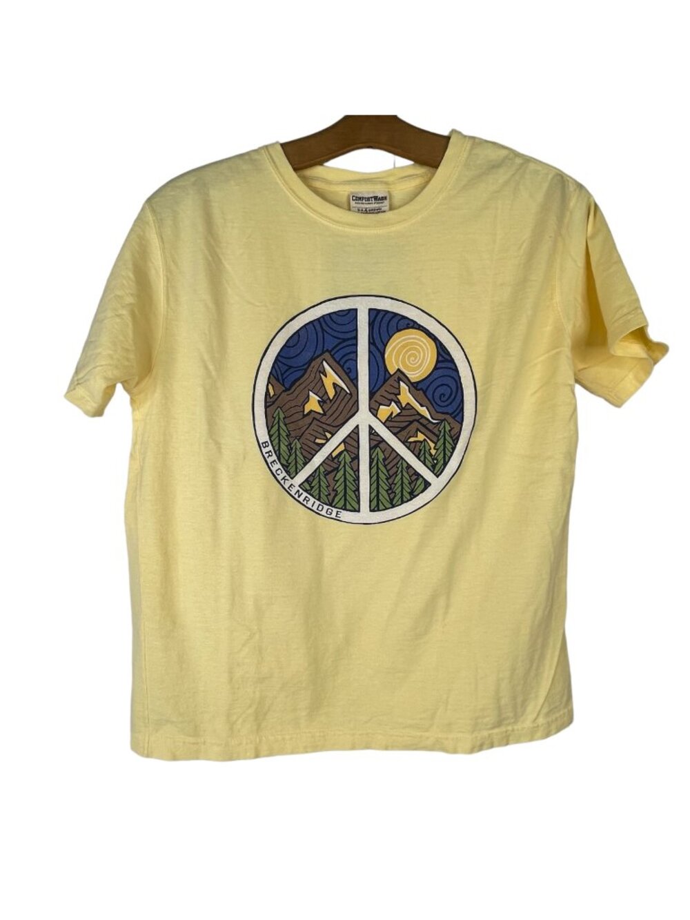 Breckenridge T-Shirt Kids Large Hanes Comfort Wash Crewneck Short Sleeve NEW
